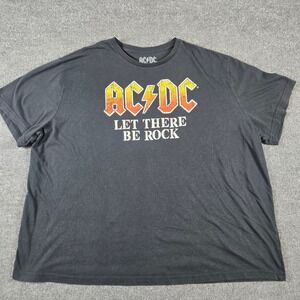 AC/DC Graphic T-Shirt Mens 4XB Black Let There Be Rock Band Tee